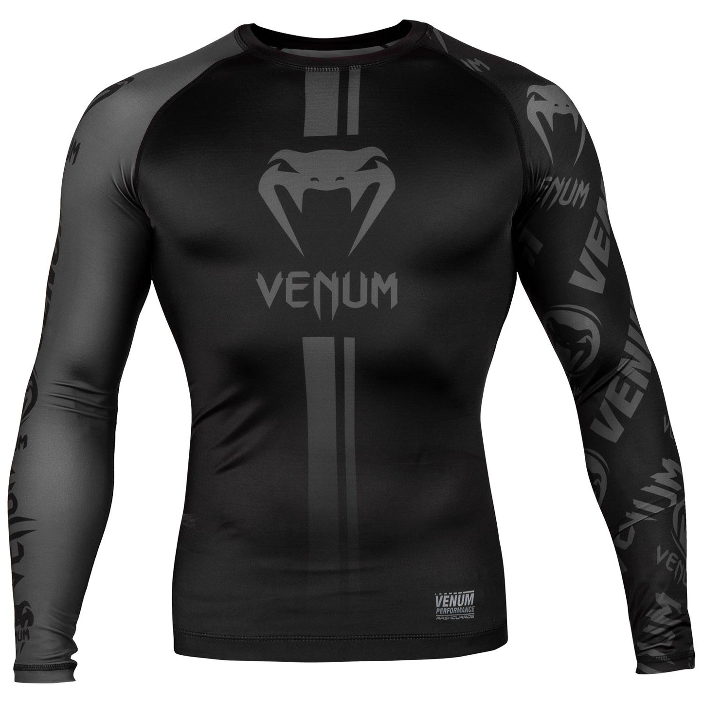 Rashguard Venum Logos - Langarm - Schwarz/Schwarz