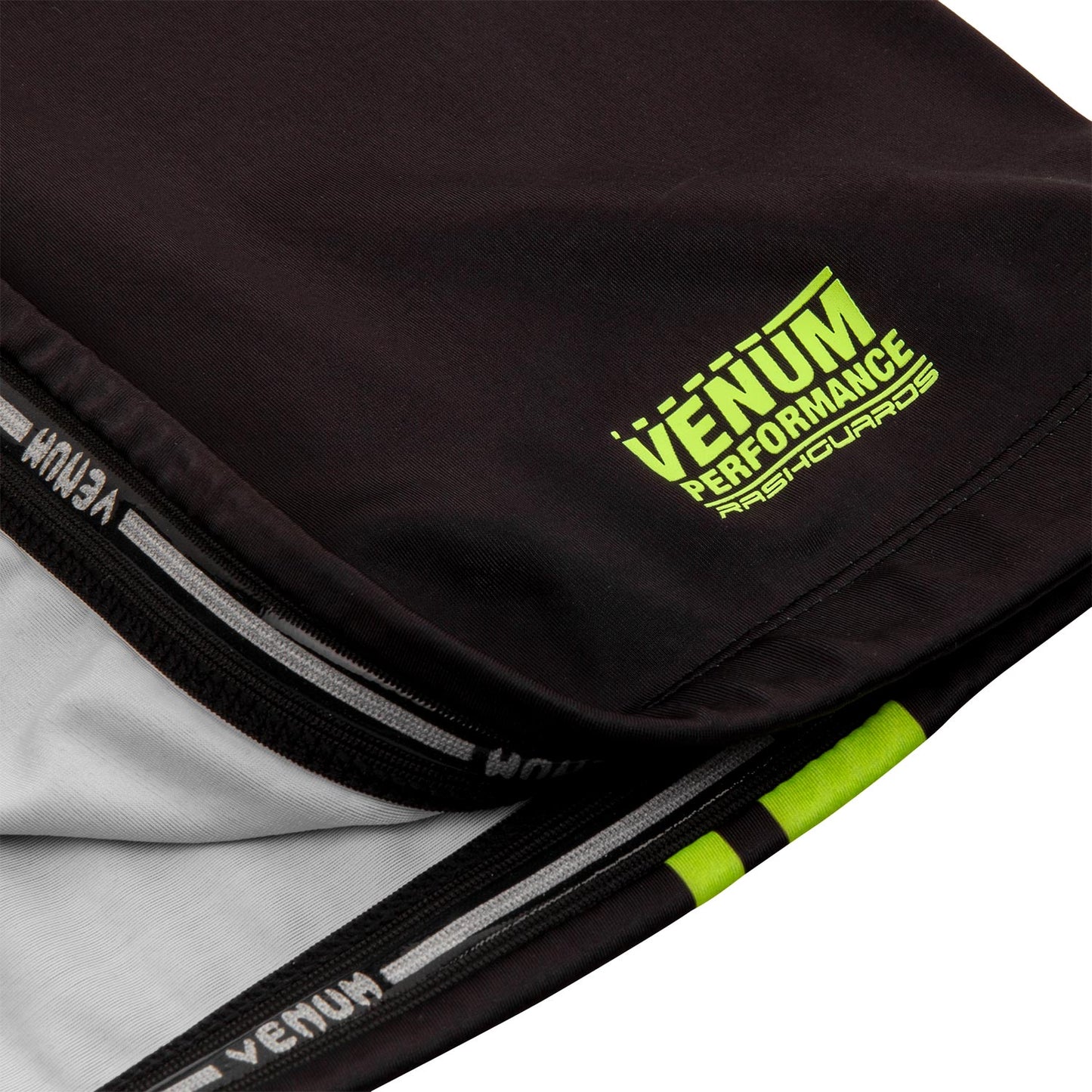 Rashguard Venum Logos - Langarm - Schwarz/Neongelb