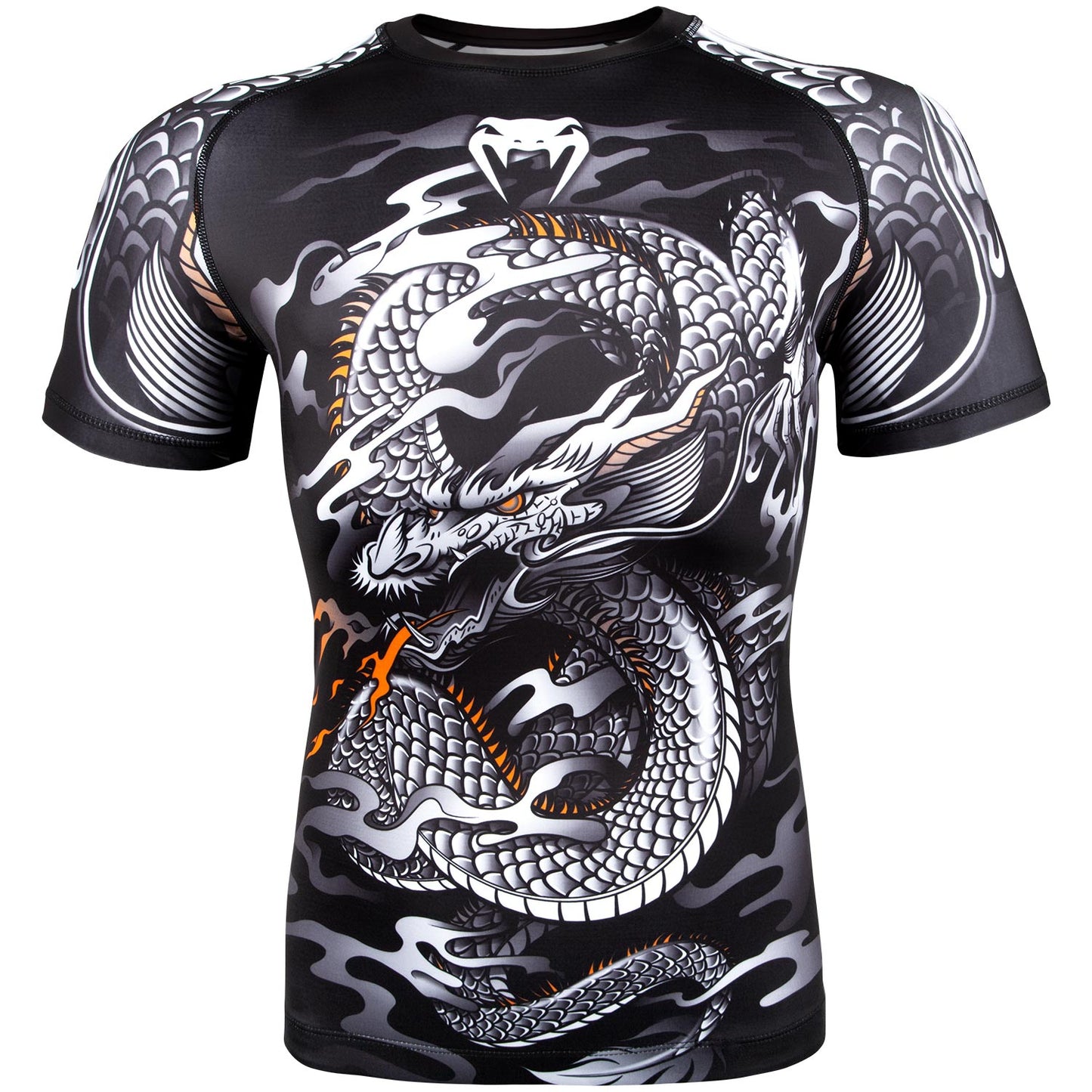 Venum Dragon's Flight Rashguard - Kurzarm - Schwarz/Weiß