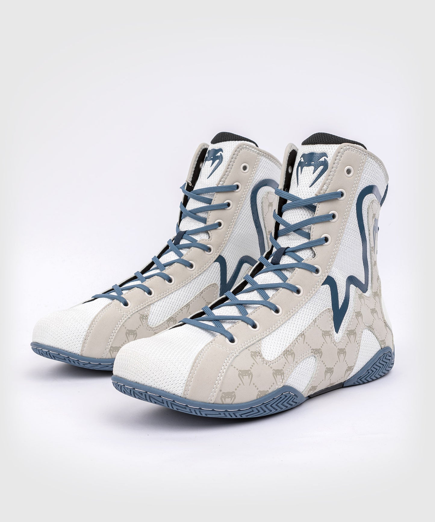 VENUM ELITE EVO MONOGRAMM BOXSCHUHE – WEIß/BLAU