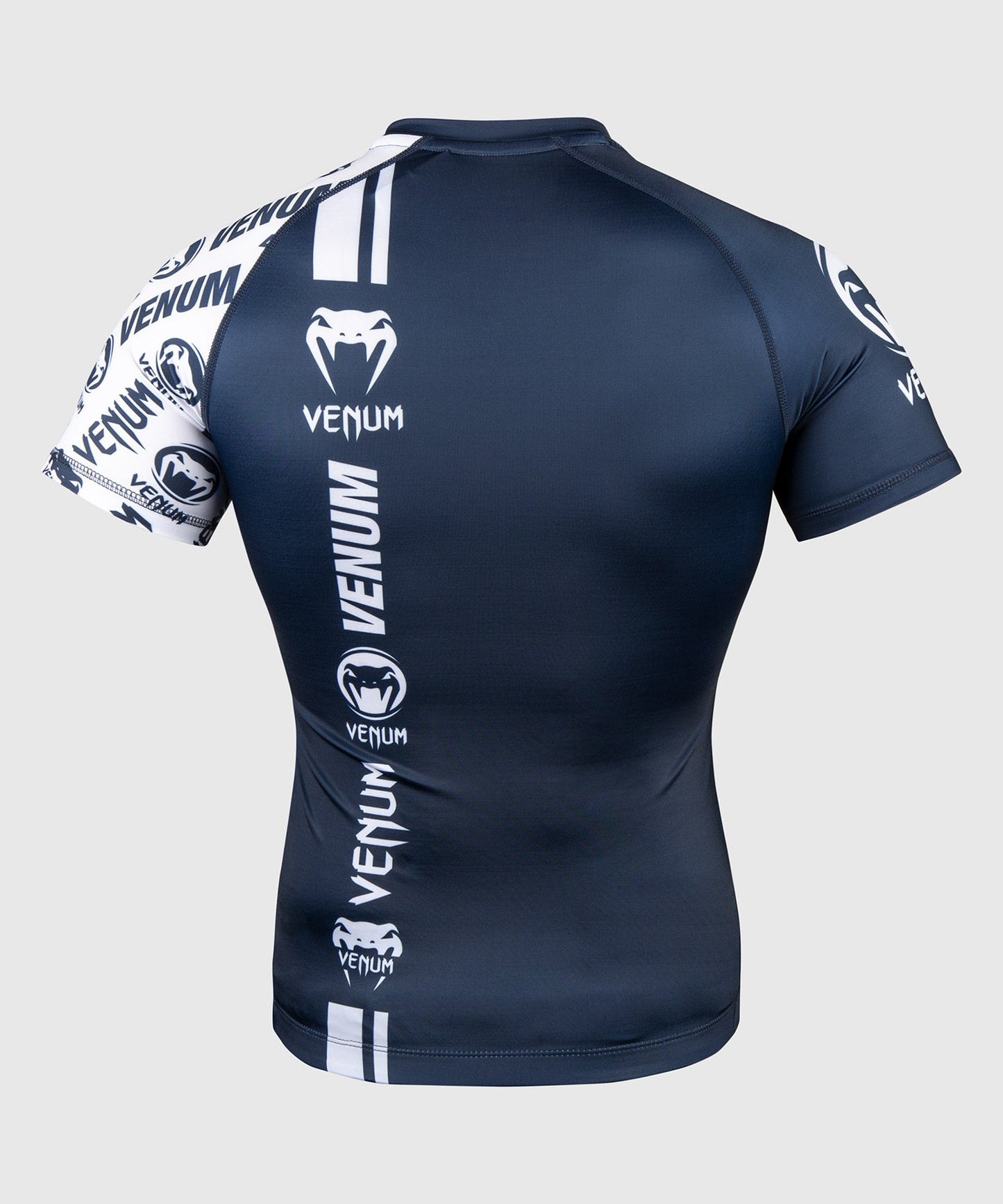 Rashguard Venum Logos - Kurzarm - Marineblau/Weiß
