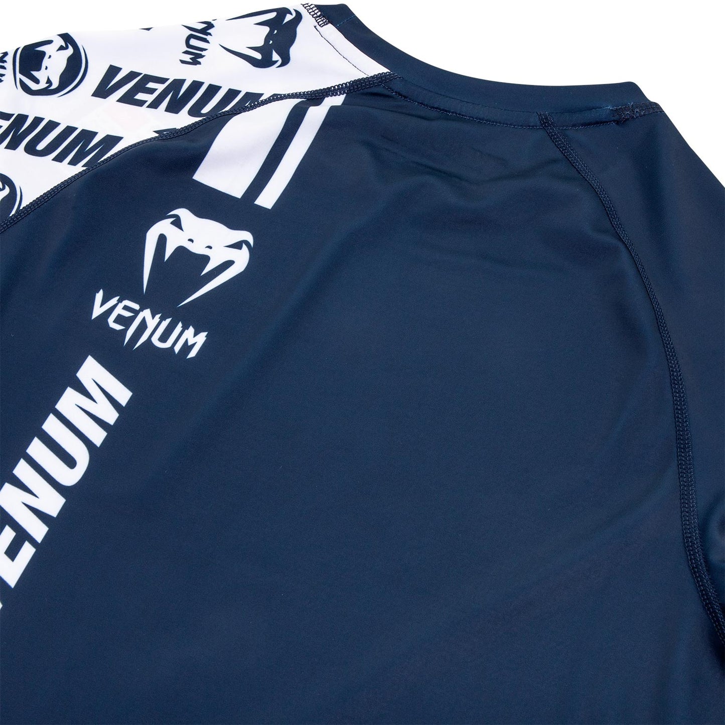 Rashguard Venum Logos - Langarm - Marineblau/Weiß