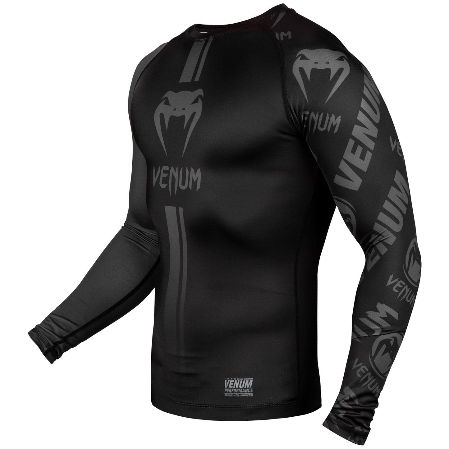 Rashguard Venum Logos - Langarm - Schwarz/Schwarz