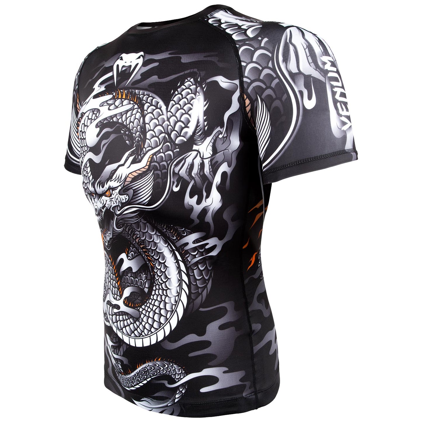 Venum Dragon's Flight Rashguard - Kurzarm - Schwarz/Weiß