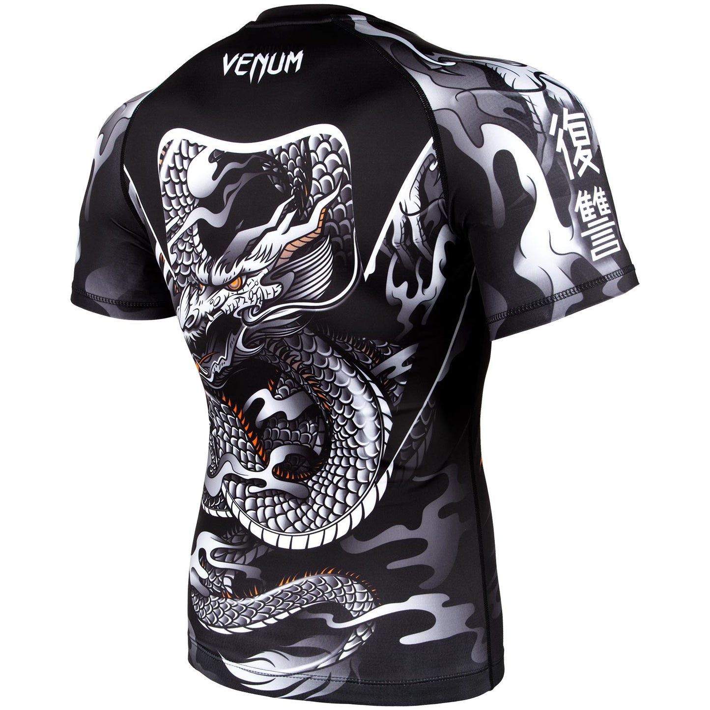Venum Dragon's Flight Rashguard - Kurzarm - Schwarz/Weiß