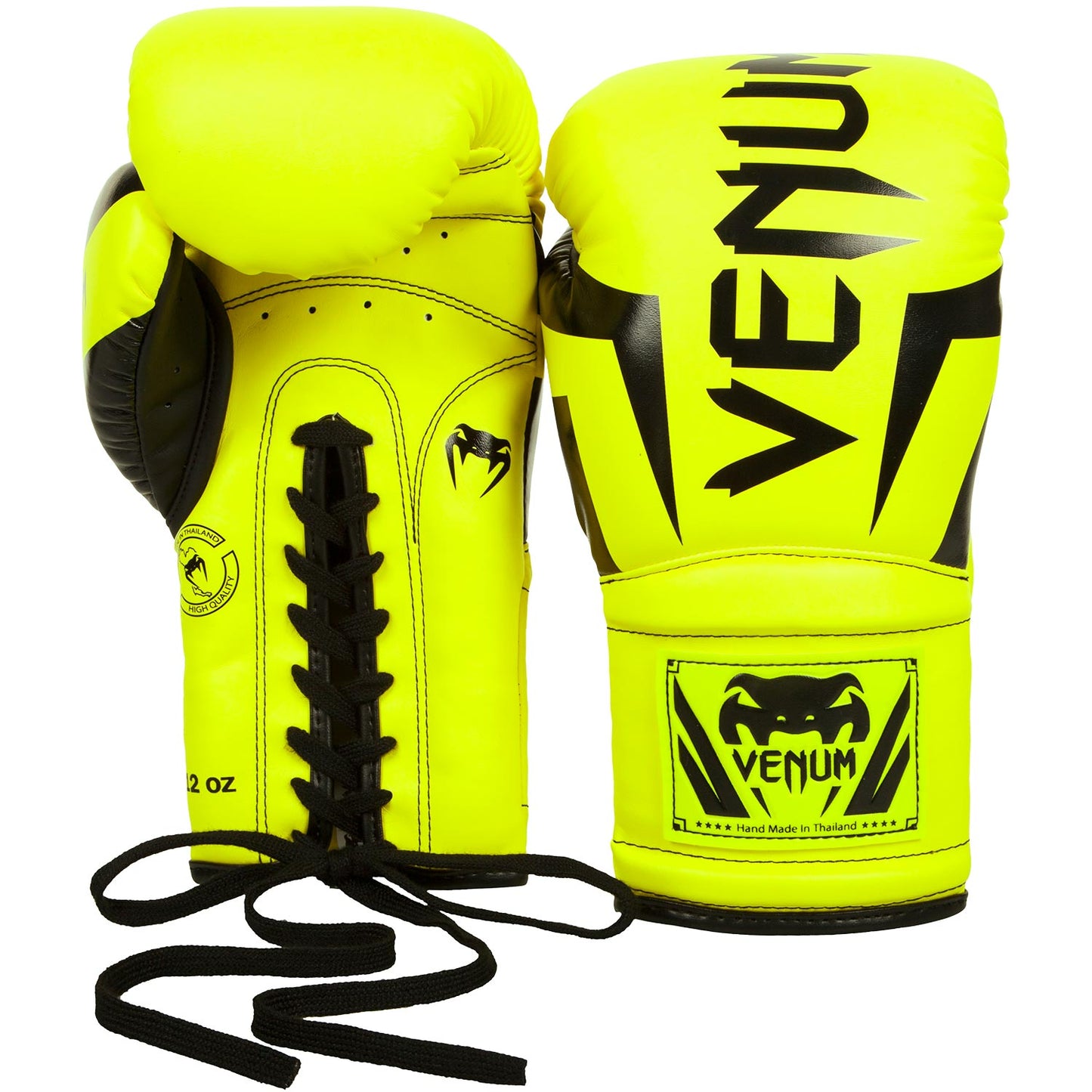 Venum Elite Handschuhe - mit Schnürung - Neongelb