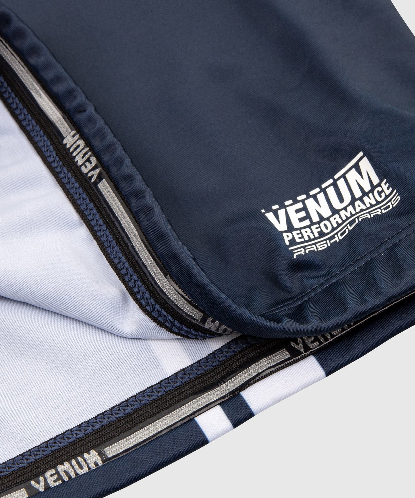 Rashguard Venum Logos - Kurzarm - Marineblau/Weiß