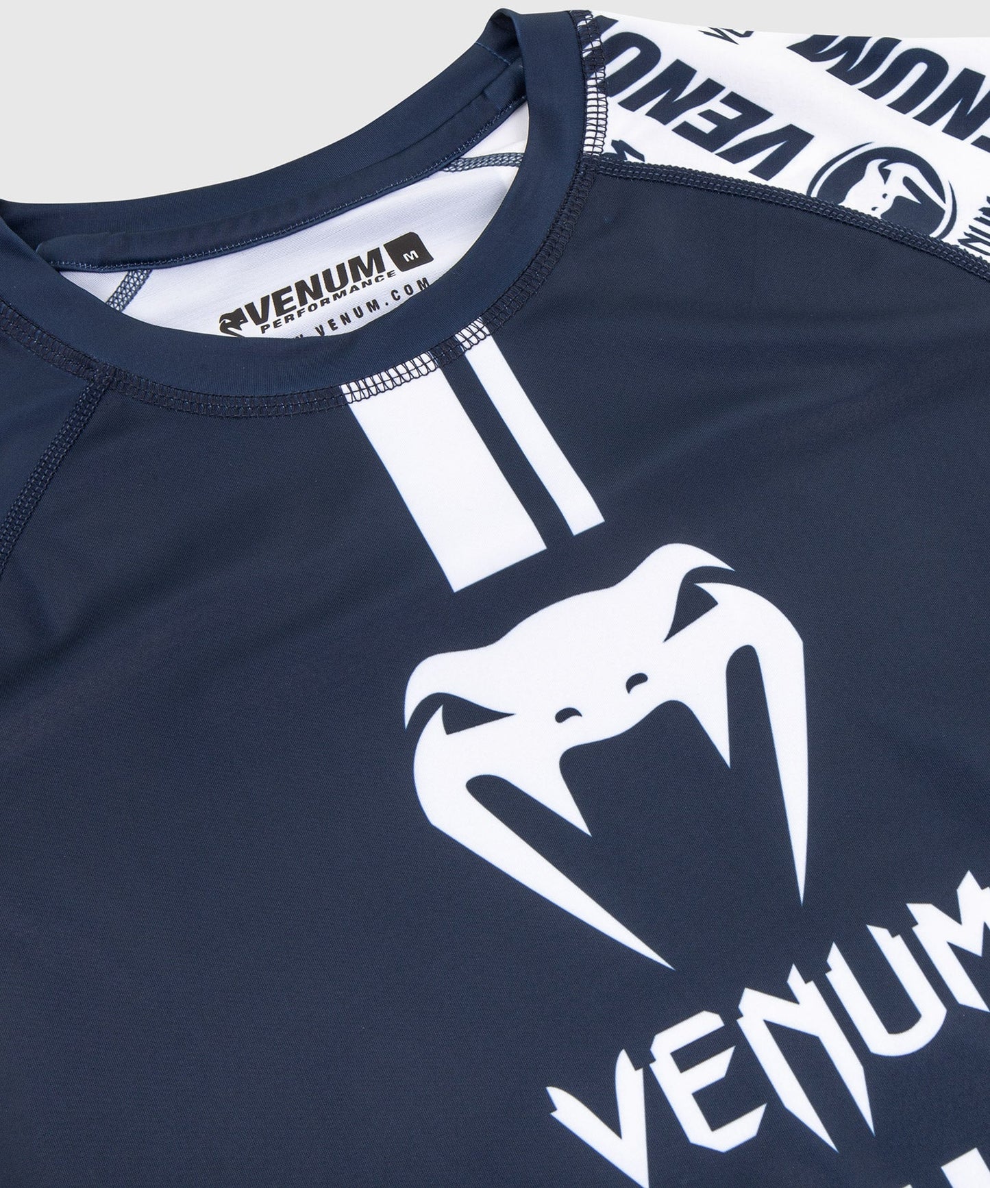 Rashguard Venum Logos - Kurzarm - Marineblau/Weiß