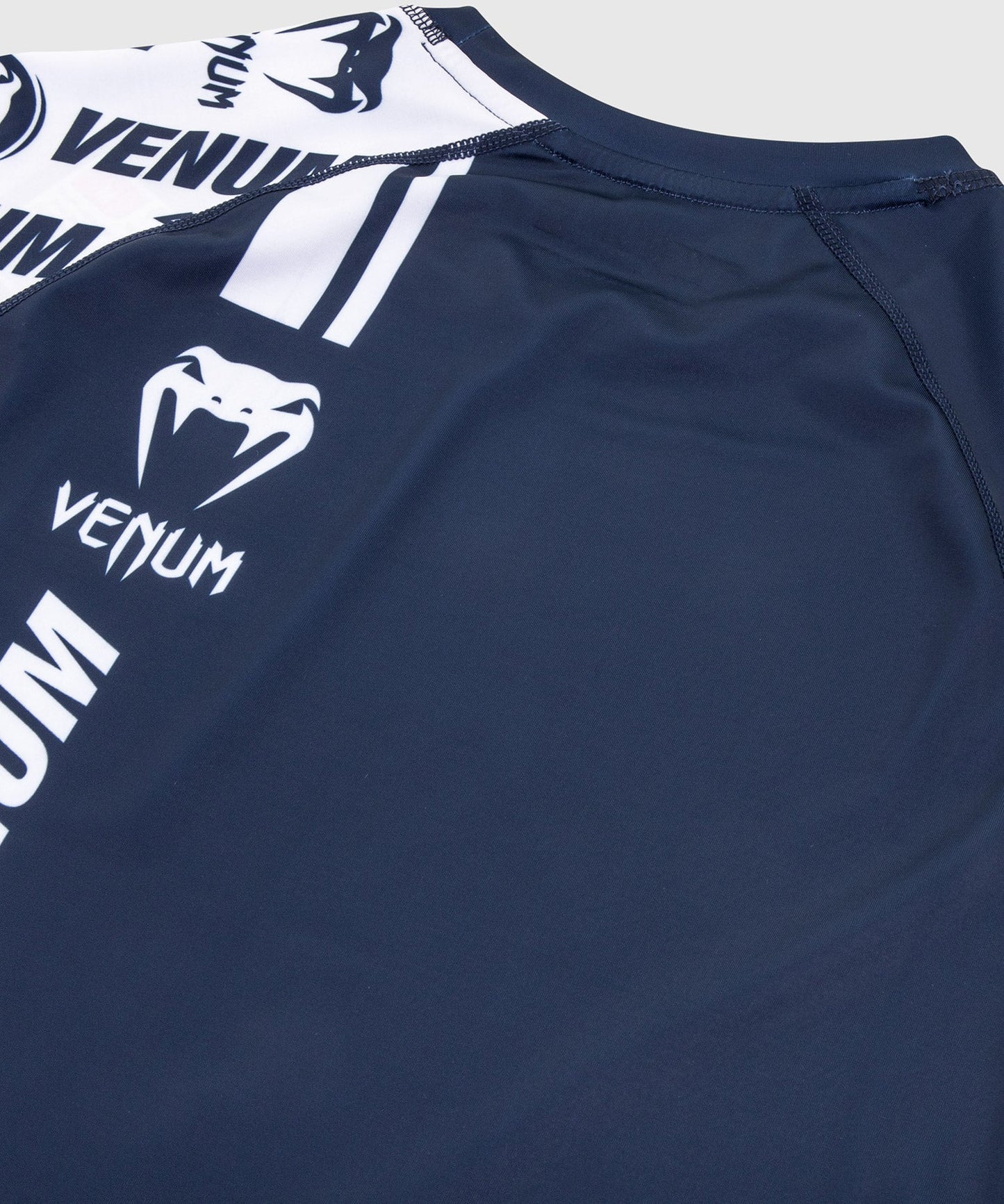 Rashguard Venum Logos - Kurzarm - Marineblau/Weiß