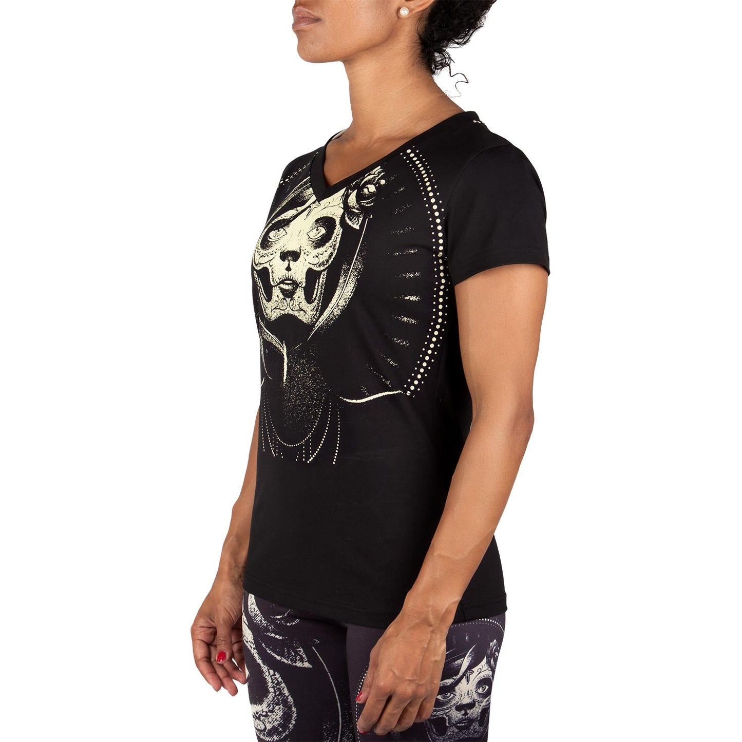 Venum Santa Muerte T-Shirt - Schwarz/Gelb - Damen