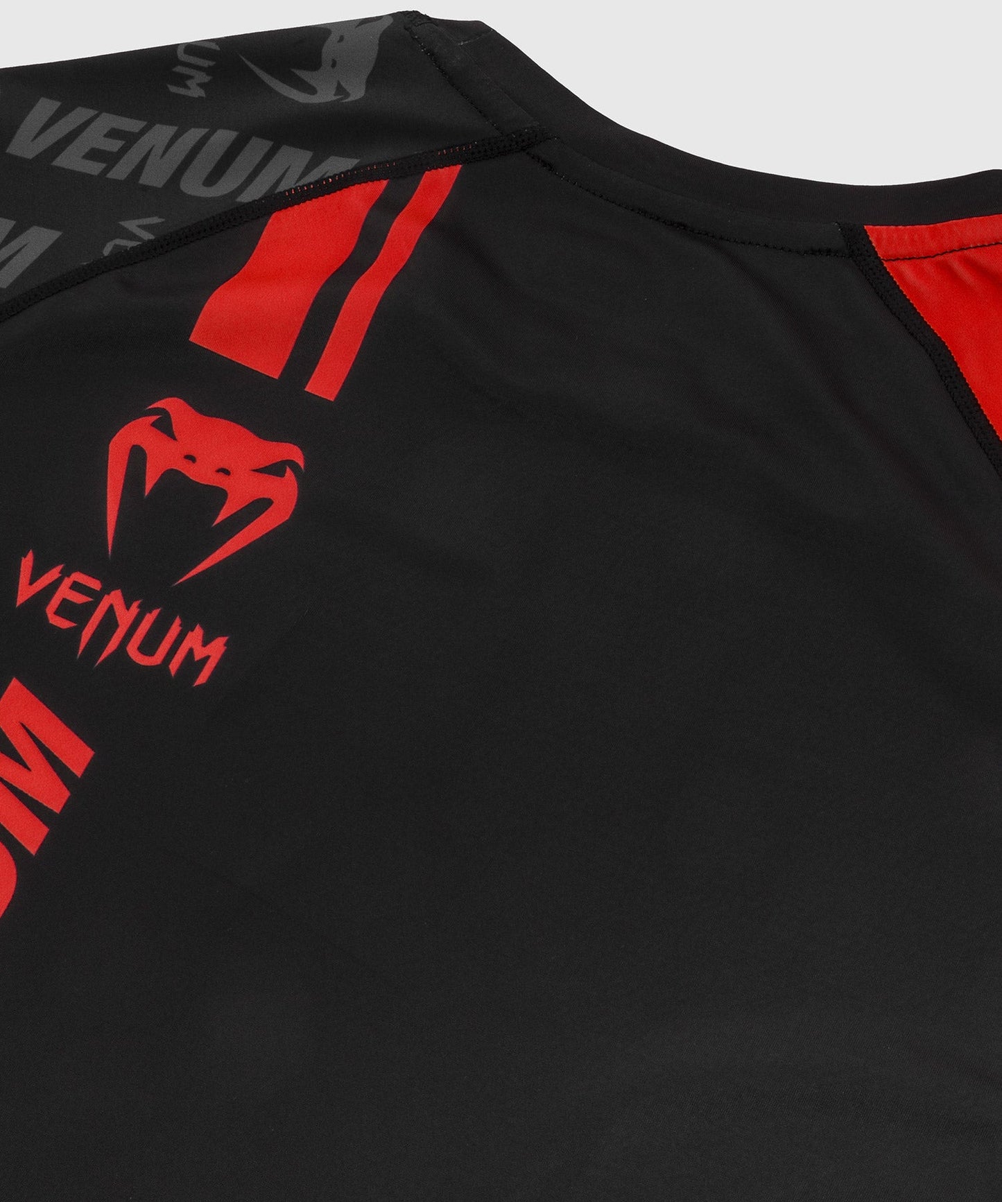Rashguard Venum Logos - Kurzarm - Schwarz/Rot