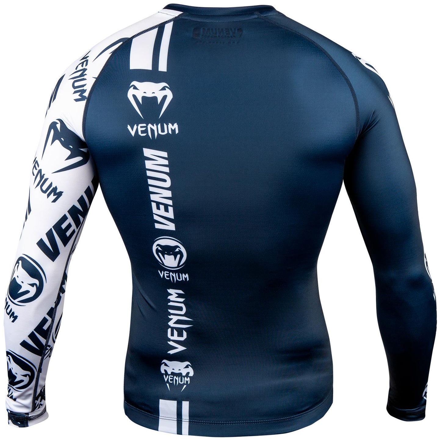 Rashguard Venum Logos - Langarm - Marineblau/Weiß