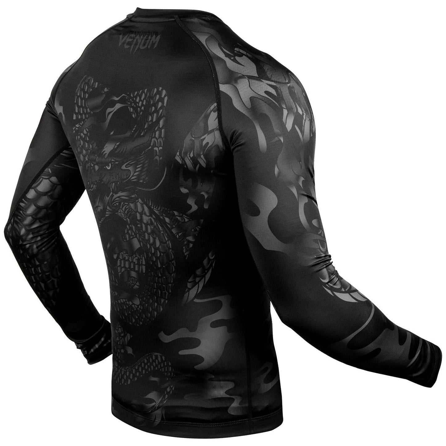 Venum Dragon's Rashguard - Langarm - Schwarz/Schwarz