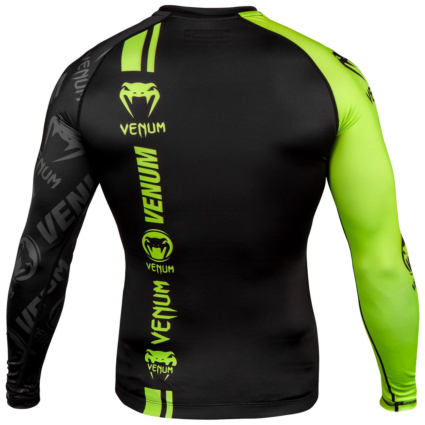 Rashguard Venum Logos - Langarm - Schwarz/Neongelb