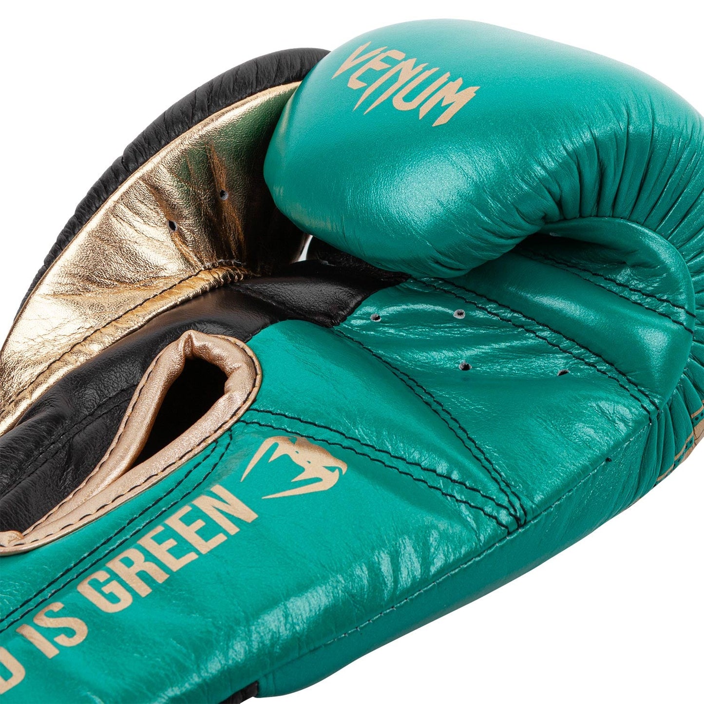 Venum Giant 2.0 professionelle Boxhandschuhe - WBC limitierte Auflage - Klettverschluss - Metallicgrün/Gold