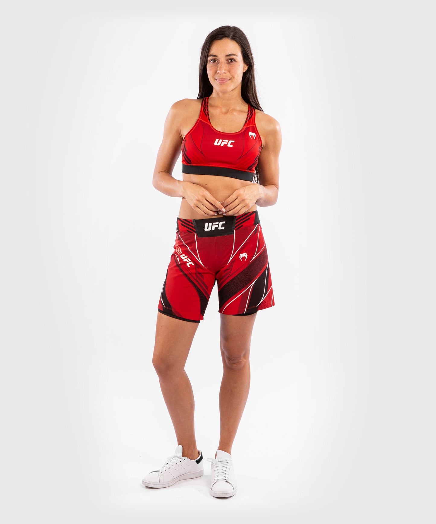 UFC Venum Authentic Fight Night Damen Shorts - Long Fit - Rot