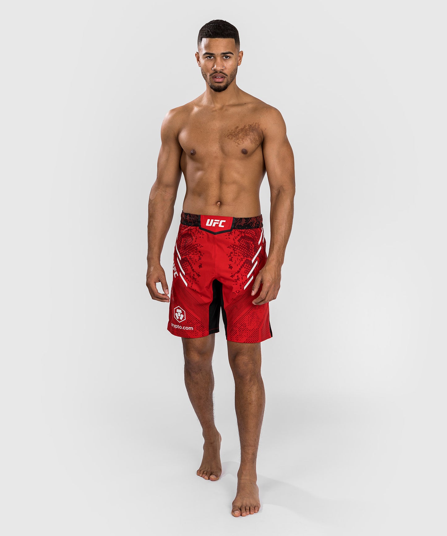 UFC Adrenaline by Venum Authentic Fight Night Fight Short für Männer - Lange Passform - Rot