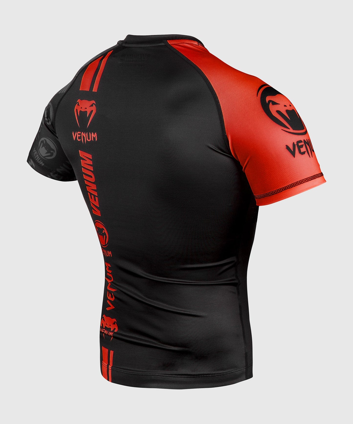 Rashguard Venum Logos - Kurzarm - Schwarz/Rot