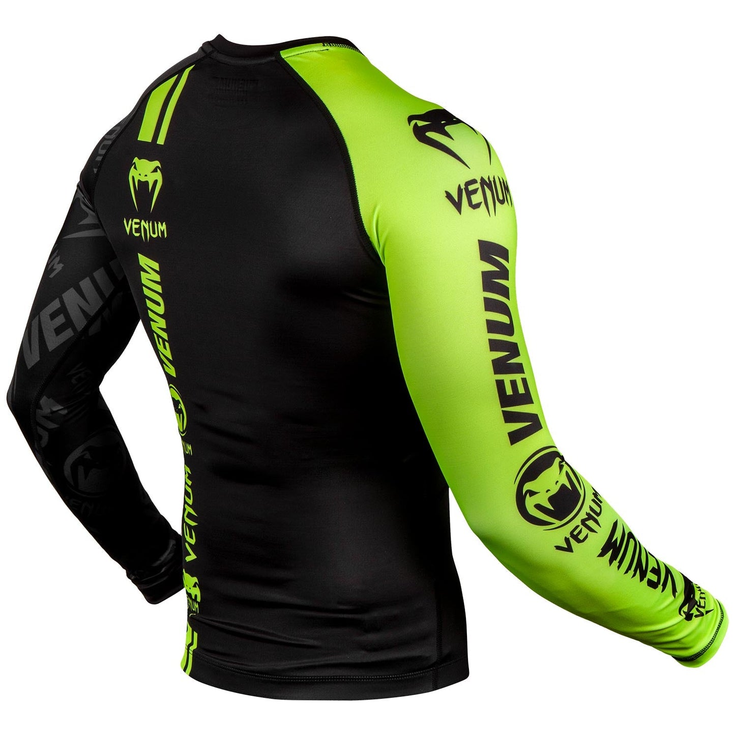 Rashguard Venum Logos - Langarm - Schwarz/Neongelb
