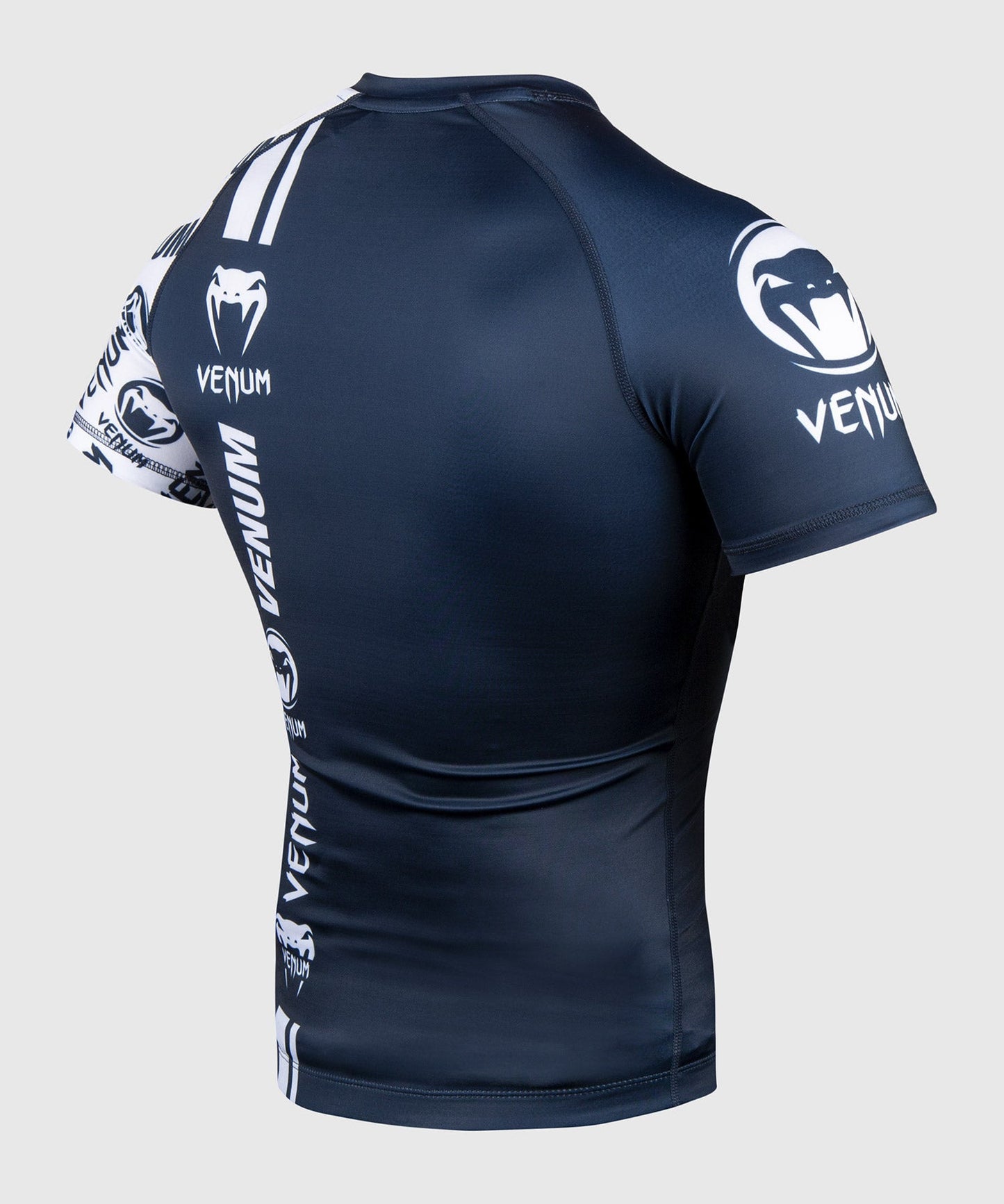 Rashguard Venum Logos - Kurzarm - Marineblau/Weiß