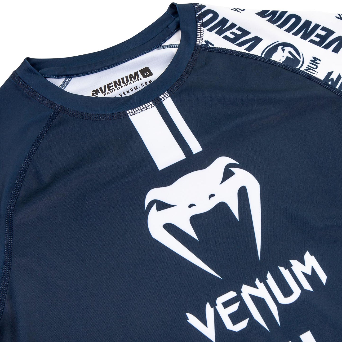 Rashguard Venum Logos - Langarm - Marineblau/Weiß
