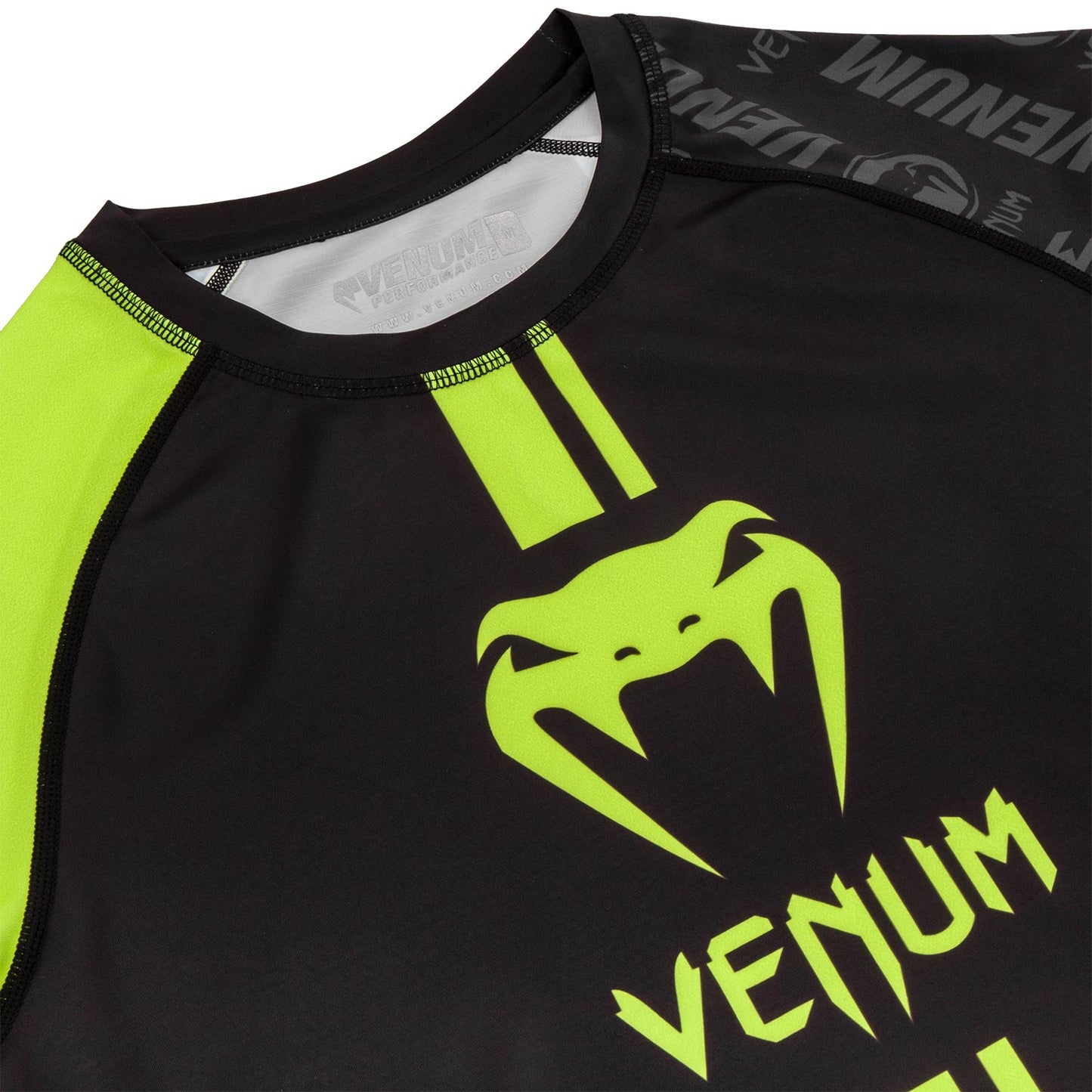 Rashguard Venum Logos - Langarm - Schwarz/Neongelb