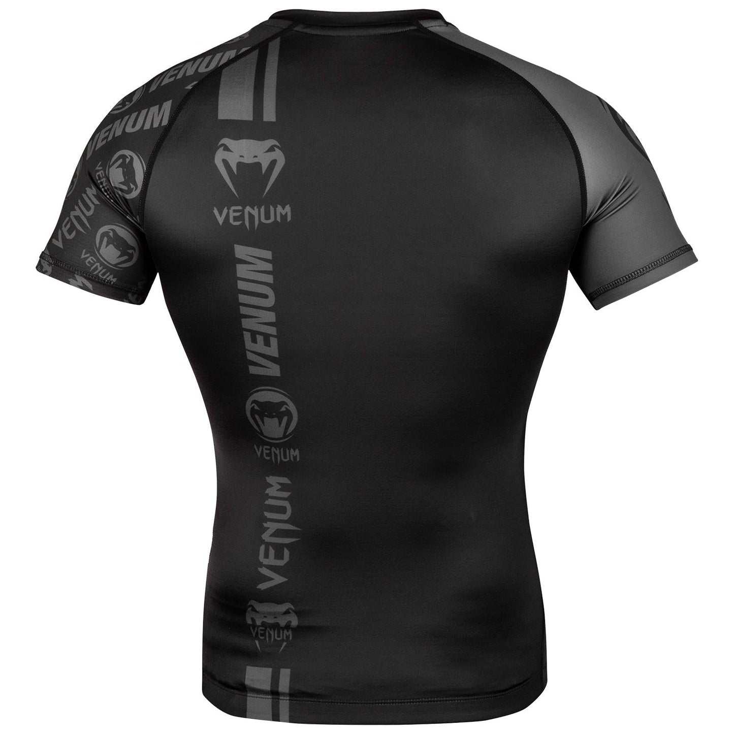 Rashguard Venum Logos - Kurzarm - Schwarz/Schwarz