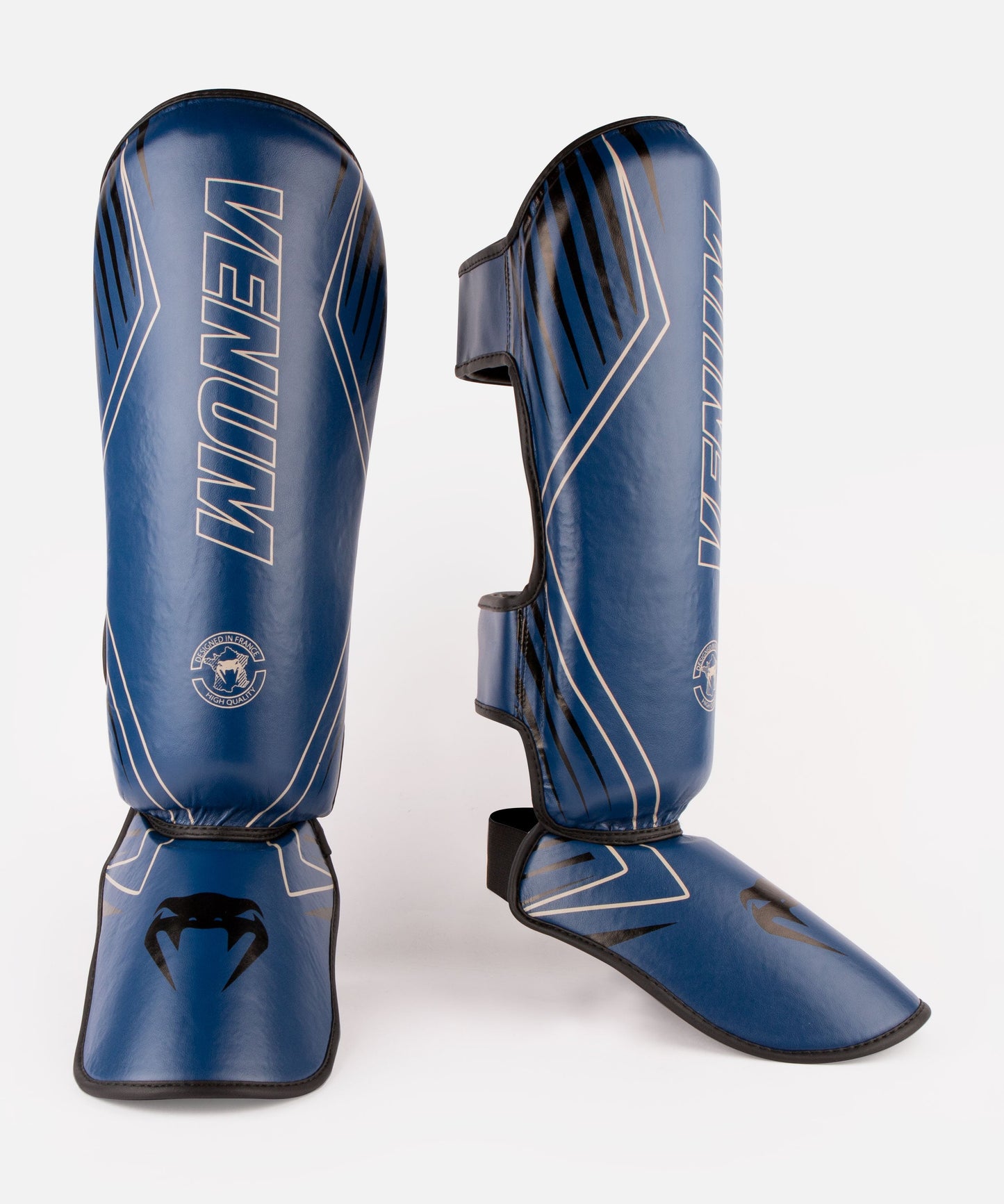 Venum Contender 2.0 Shin Guards - Marineblau/sand