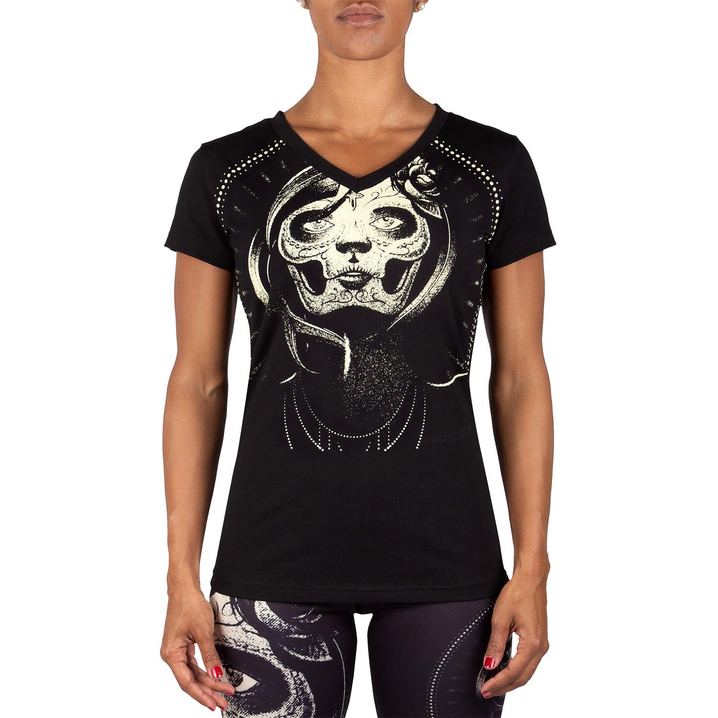Venum Santa Muerte T-Shirt - Schwarz/Gelb - Damen